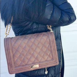 BCBG Paris Quilted Matte Chain Shoulder Bag